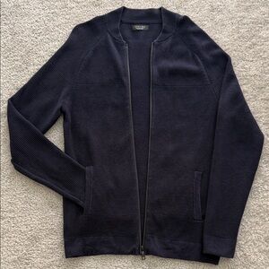 Zara Men's Dark Blue Zip-Up CardiganSweater